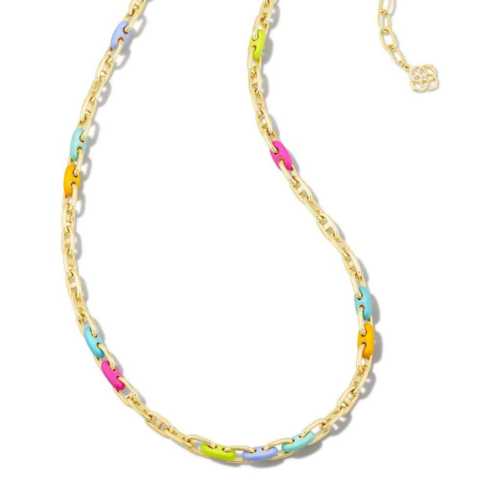 KENDRA SCOTT Bailey Gold Chain Necklace in Rainbow Multi Mix